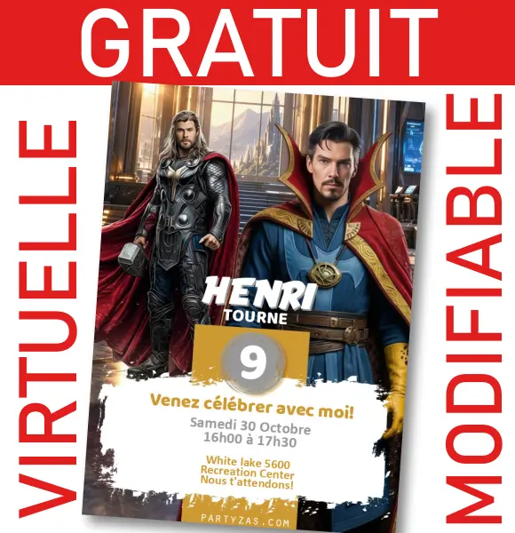 [GRATUIT] Invitation Avengers Doomsday Modifiable et personnalisable ...