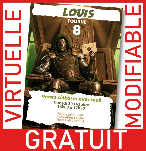 [GRATUIT] Invitation Doctor Doom Modifiable et personnalisable ...